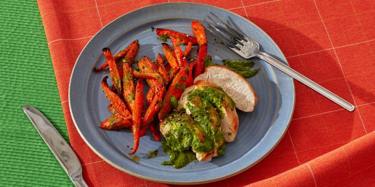 Baked Chicken and Carrots With Cilantro Lime Sauce Recipe